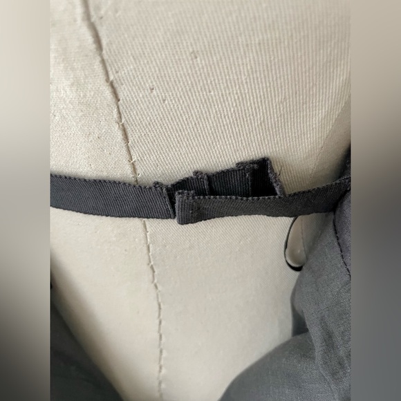 J.Crew Charcoal Grey Crinkled Metallic Strapless cotton Taryn Dress Size 8 - Picture 10 of 11